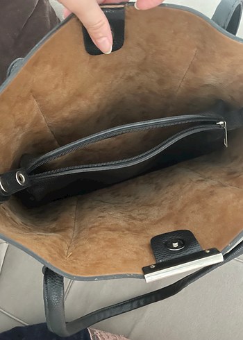 Siyah Deri Kadın Omuz Çantası - Görsel 2