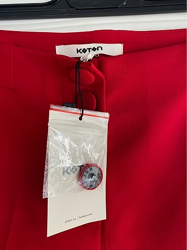 koton kırmızı kumaş pantolon