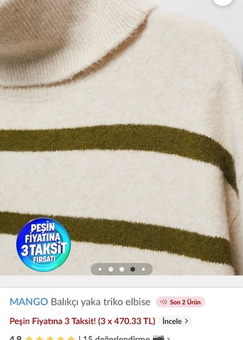 MANGO triko elbise - Görsel 3