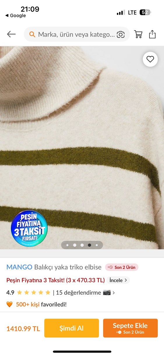 MANGO triko elbise - Görsel 3