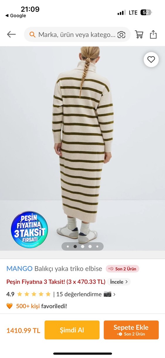 MANGO triko elbise - Görsel 2