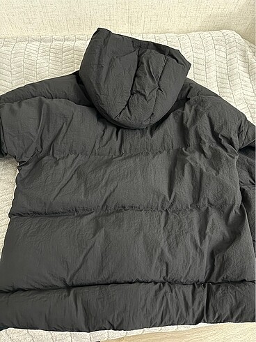 oversize siyah kalın şişme mont - Görsel 3