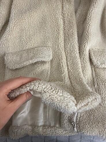 standart beden geniş peluş mont - Görsel 6