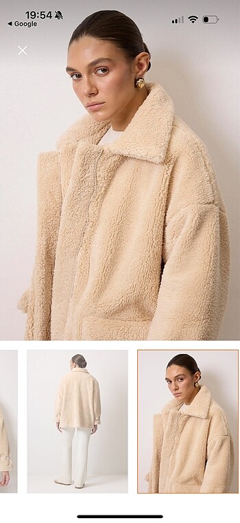 standart beden geniş peluş mont - Görsel 8