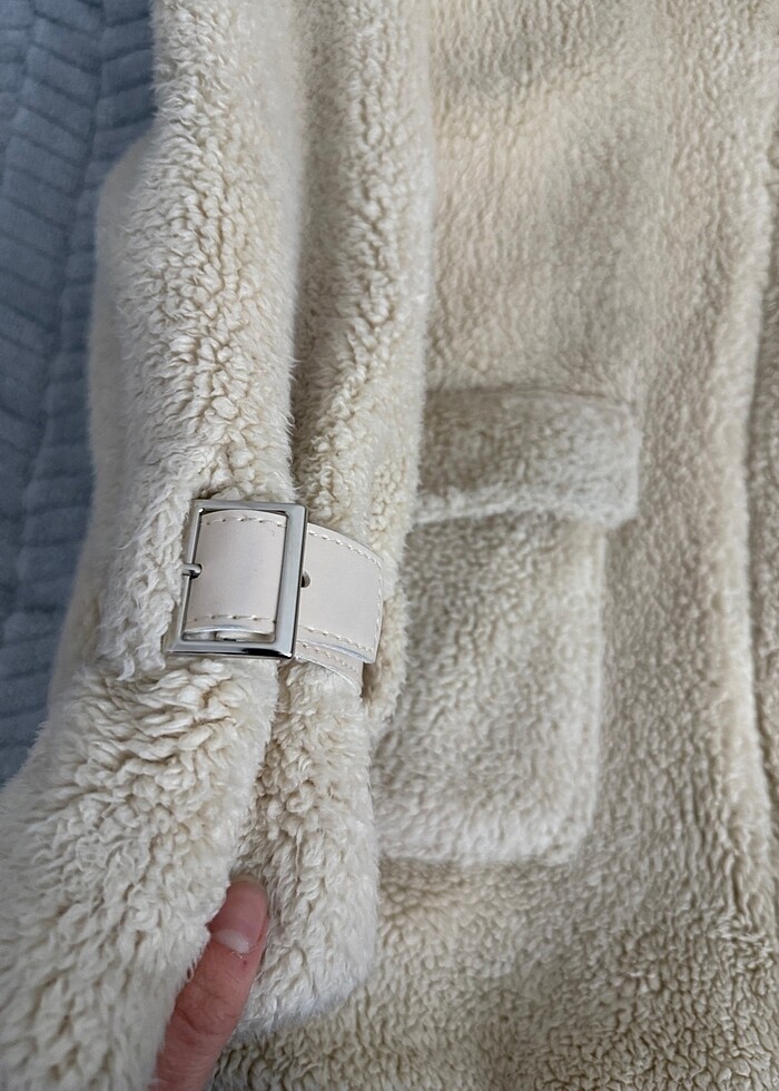 standart beden geniş peluş mont - Görsel 4