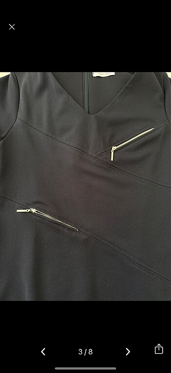 lacivert kısa kollu elbise - Görsel 2