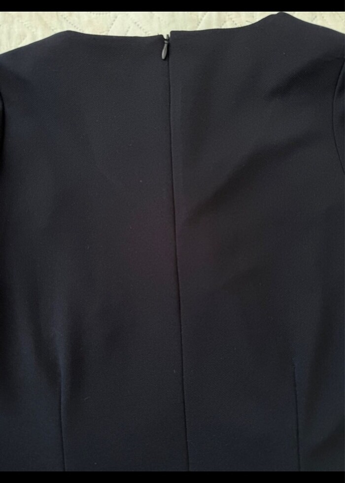 lacivert kısa kollu elbise - Görsel 5