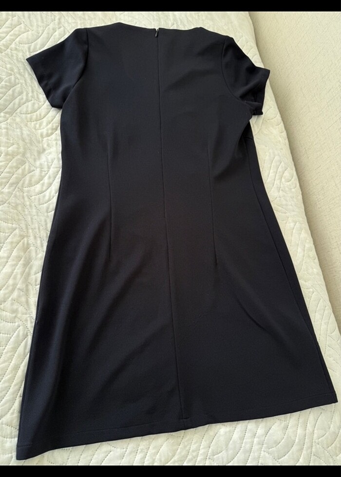 lacivert kısa kollu elbise - Görsel 4