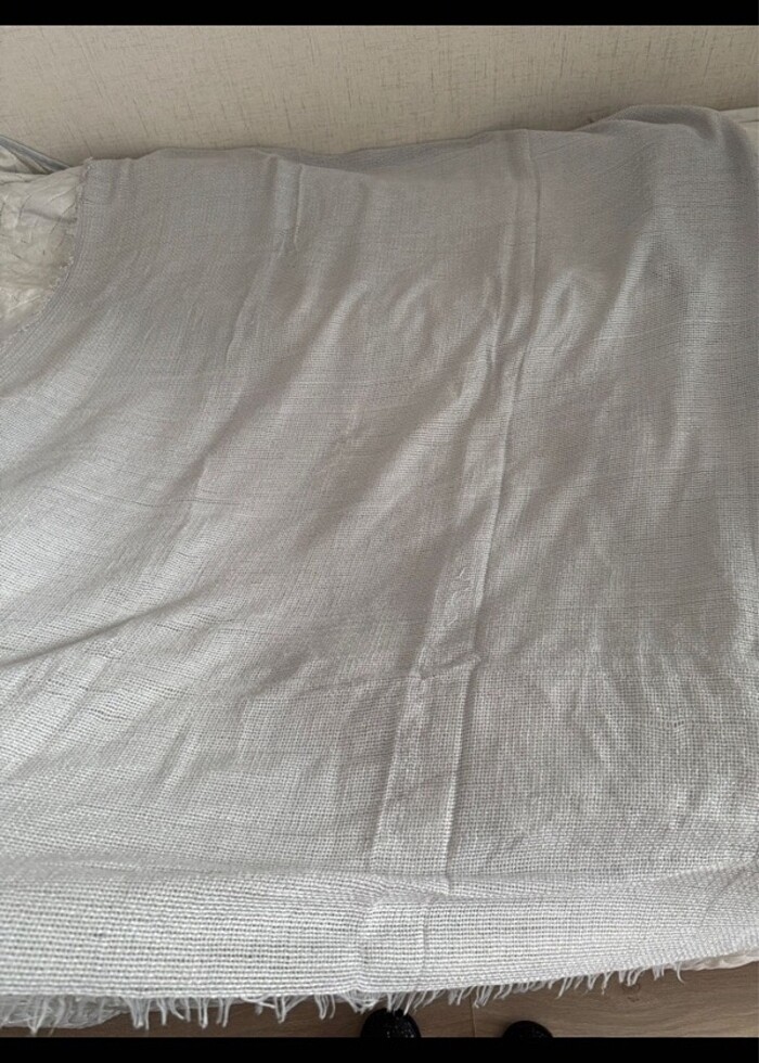 koton gri beyaz şal - Görsel 3