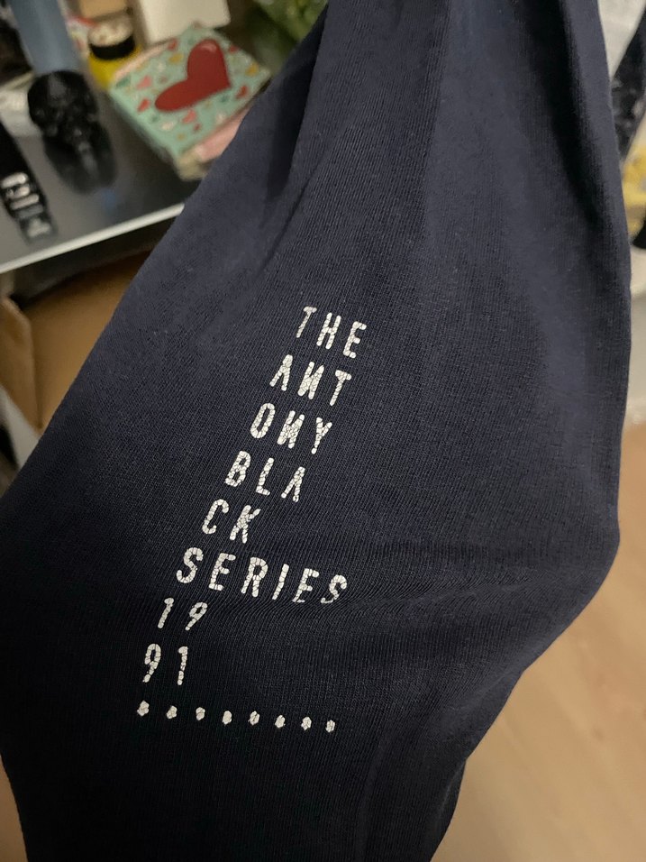 Siyah Baskılı Uzun Kollu Erkek Tişört - Görsel 4