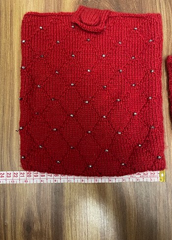 Kırmızı İşlemeli çanta - Görsel 5