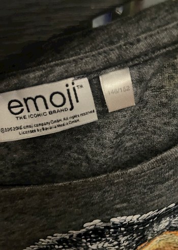 Kız Çocuk Gri Payetli Emoji Tişört - Görsel 3