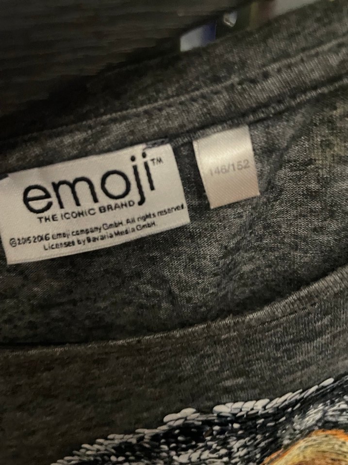 Kız Çocuk Gri Payetli Emoji Tişört - Görsel 3