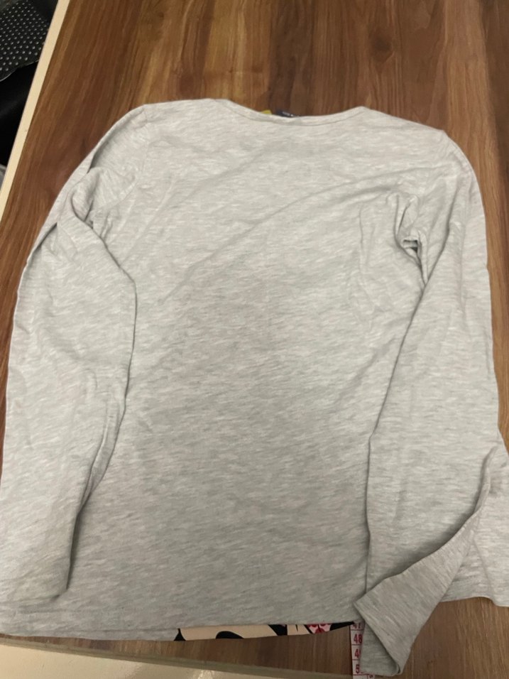 Kız Çocuk Gri Uzun Kollu Baskılı Tişört - Görsel 3