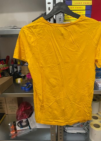 Erkek Sarı Kısa Kollu Street Wear Tişört - Görsel 4