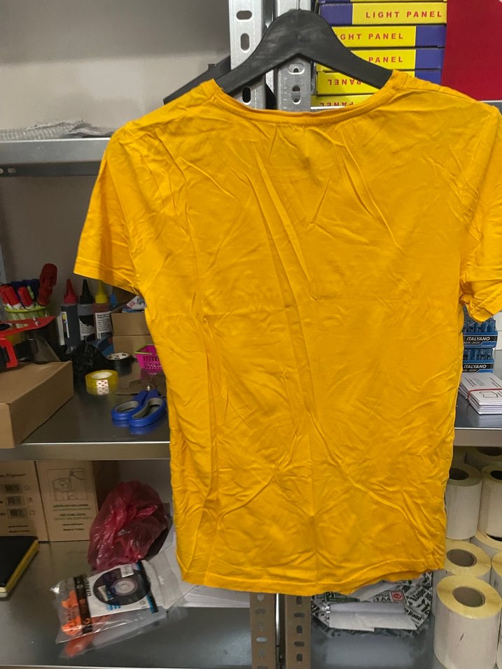 Erkek Sarı Kısa Kollu Street Wear Tişört - Görsel 4