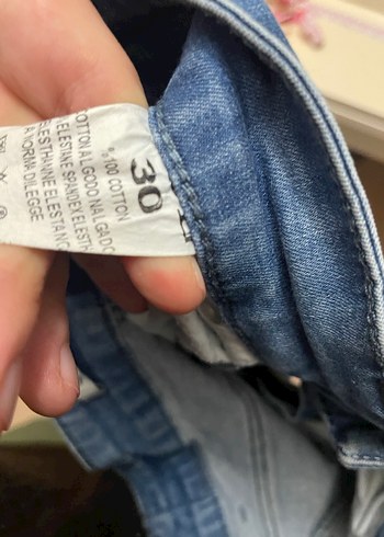 Kadın Mavi Denim Bol Kesim Midi Jean - Görsel 2