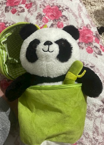 Yumuşak Peluş Çantalı Bambu Panda Oyuncak - Görsel 2