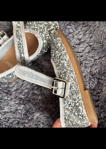 Kız Çocuk Gri Kürklü Babet Ayakkabı - Görsel 2