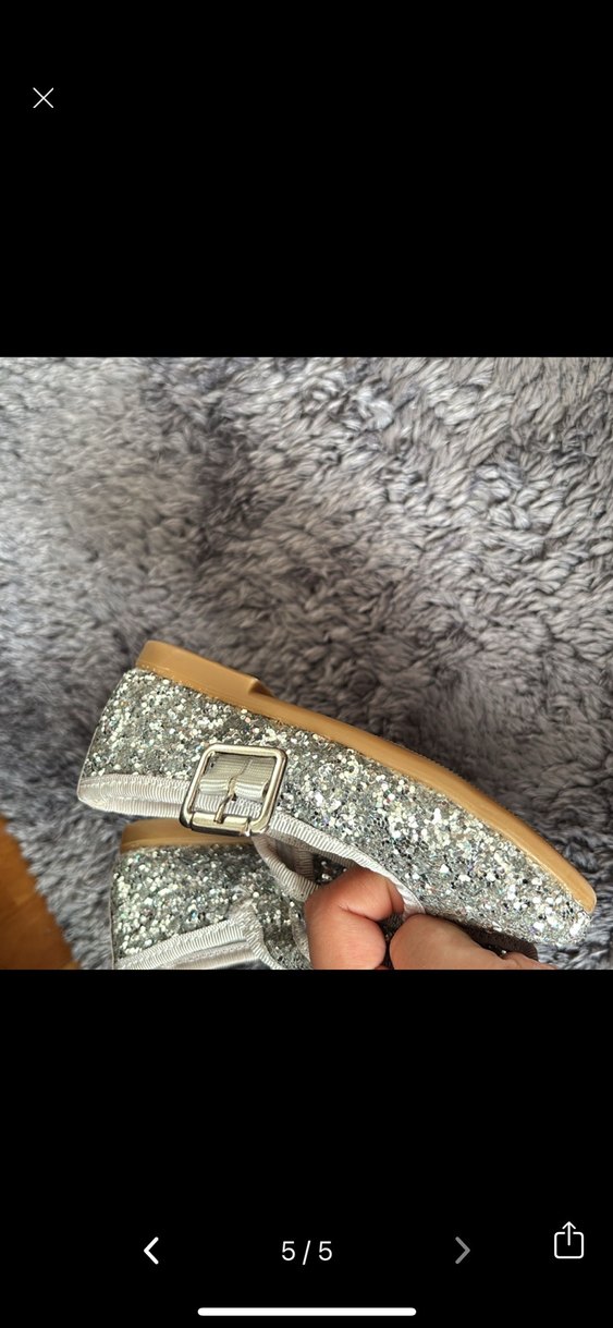 Kız Çocuk Gri Kürklü Babet Ayakkabı - Görsel 4