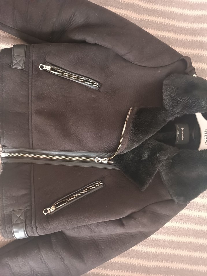 Stradivarius kürklü mont - Görsel 2