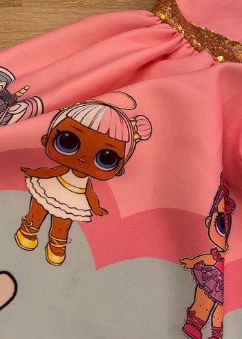 Pembe Lol Bebek Kız Elbisesi - Görsel 2