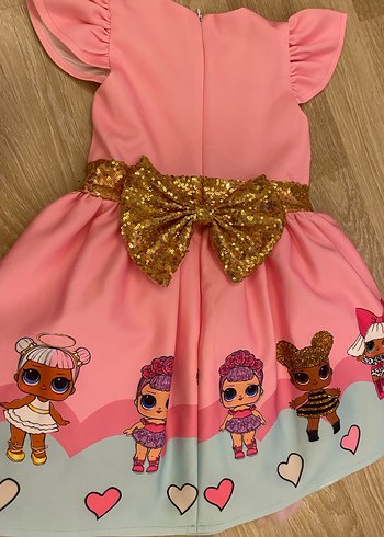 Pembe Lol Bebek Kız Elbisesi - Görsel 4