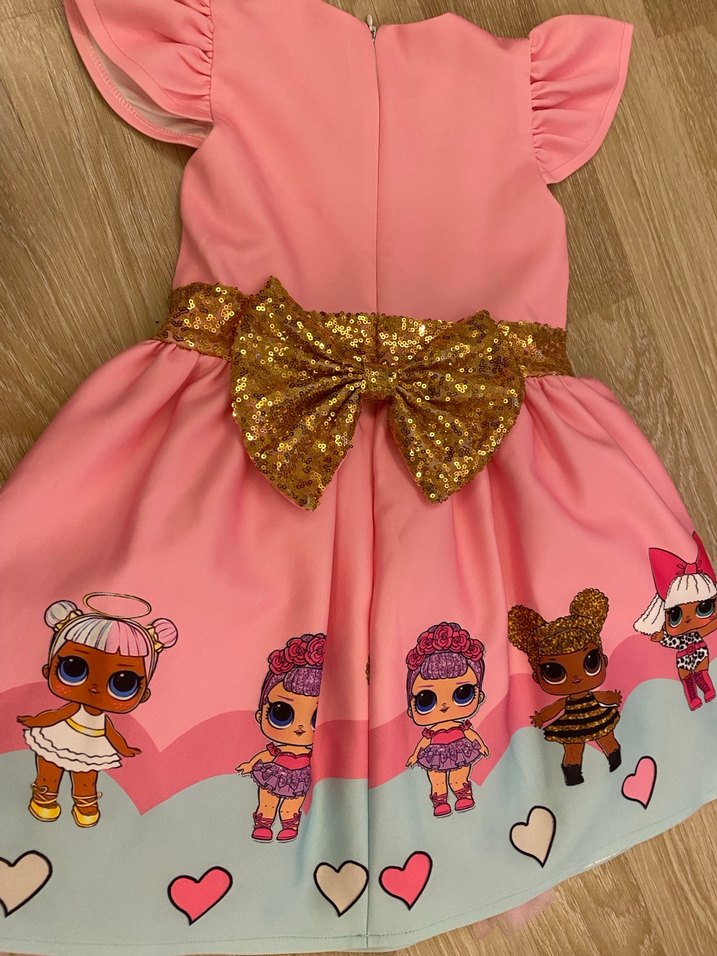 Pembe Lol Bebek Kız Elbisesi - Görsel 4