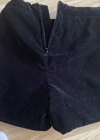 Kız Çocuk Siyah Süet Fiyonklu Şort - Görsel 2