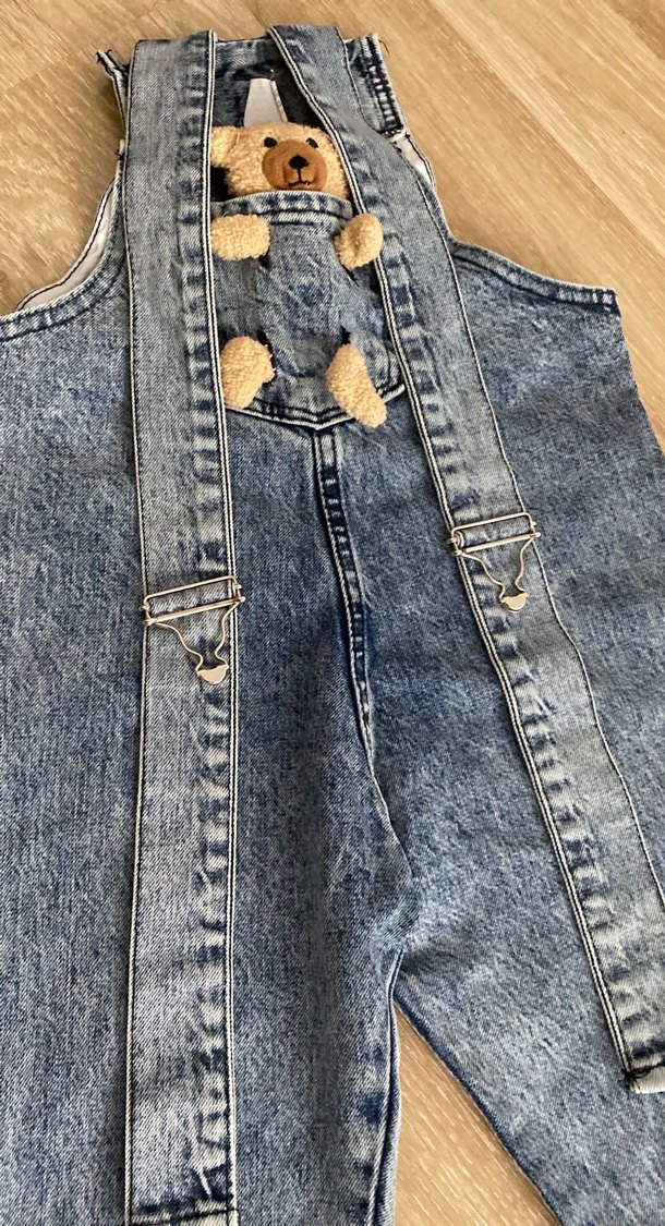 Mavi Kot Cepli Koyu Mavi Peluş Ayıcık - Görsel 3