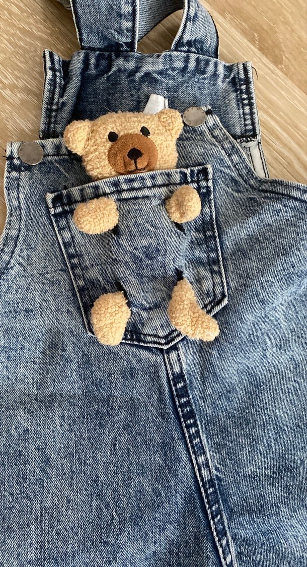 Mavi Kot Cepli Koyu Mavi Peluş Ayıcık - Görsel 2