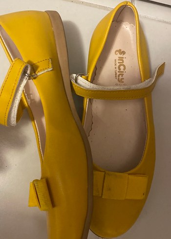 Sarı Kız Çocuk Rugan Babet Ayakkabı - Görsel 2