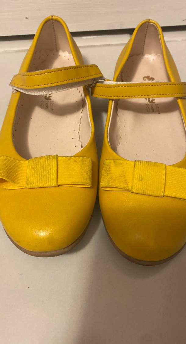 Sarı Kız Çocuk Rugan Babet Ayakkabı - Görsel 4