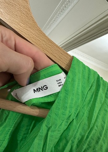 Mango uzun yeşil elbise - Görsel 3