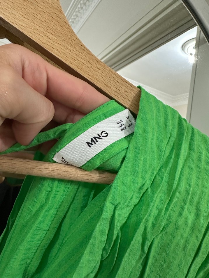 Mango uzun yeşil elbise - Görsel 2