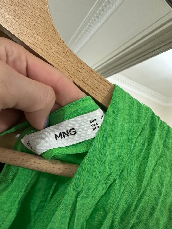 Mango uzun yeşil elbise - Görsel 3