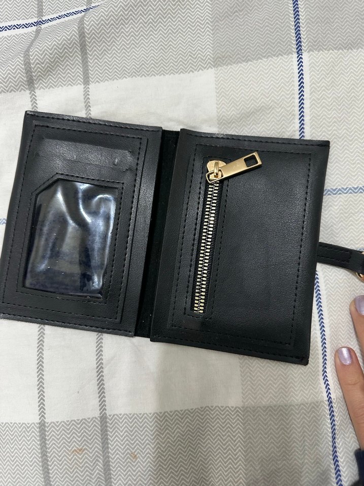 Fermuarlı Siyah Deri Kadın Cüzdanı - Görsel 2