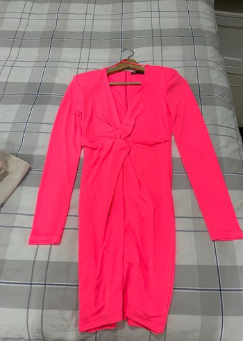 ZARA NEON PEMBE PARTY ELBİSESİ - Görsel 5