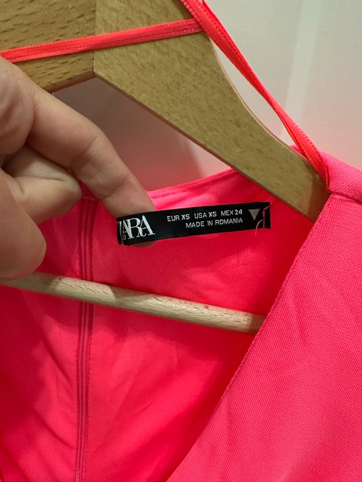 ZARA NEON PEMBE PARTY ELBİSESİ - Görsel 3