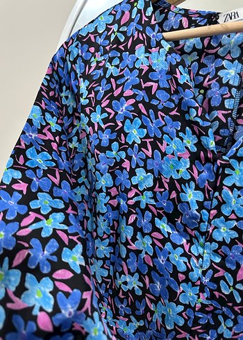 ZARA UZUN ÇİÇEKLİ SATEN ELBİSE - Görsel 3