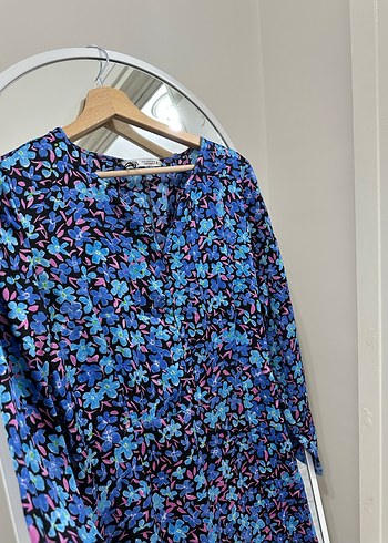 ZARA UZUN ÇİÇEKLİ SATEN ELBİSE - Görsel 2