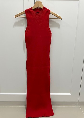 Kımızı Kadın Triko Elbise - Görsel 2