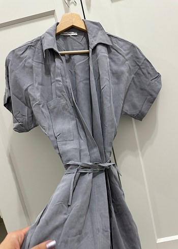 Gri Midi Kadın Elbise - Görsel 3