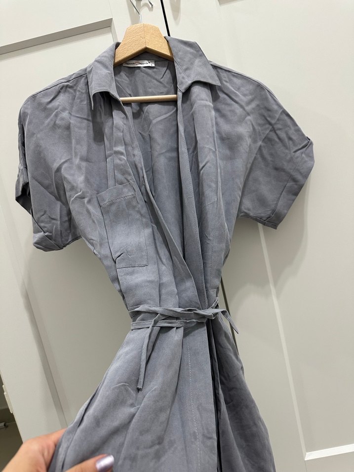 Gri Midi Kadın Elbise - Görsel 3