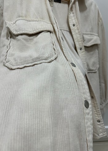 BERSHKA BEJ/ KREM CEKET - Görsel 4