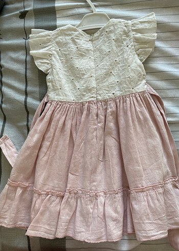 24-36 Ay Beden Kız Çocuk Pembe Fırfırlı Elbise
