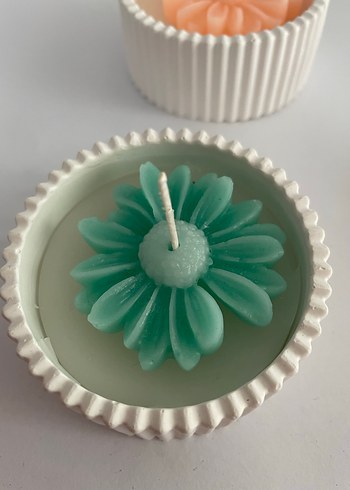 Renkli Çiçek Detaylı Mum - Görsel 2