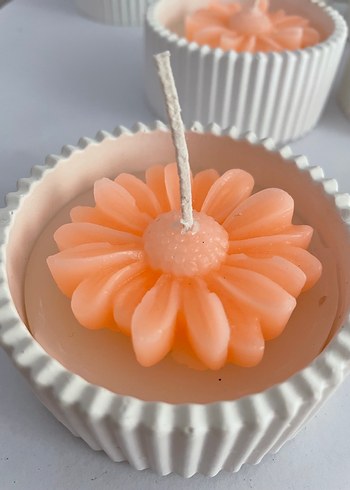 Turuncu Renkli El Yapımı Mum - Görsel 2