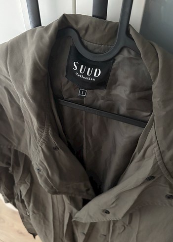 Suud Collection Gri Keten Uzun Kadın Trençkot