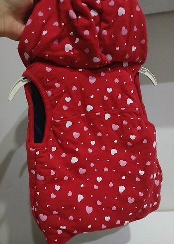 Kız Çocuk Kırmızı Fermuarlı Yelek - Görsel 4